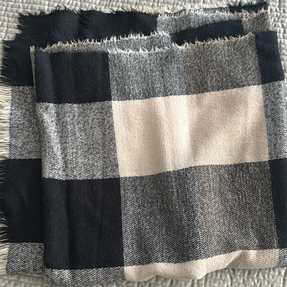 Plaid blanket scarf XL